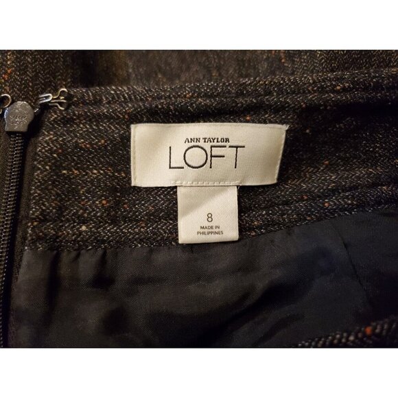 Ann Taylor Loft A-Line Skirt Midi Women Size 8 Wool Blend Business Office Career - Picture 2 of 8